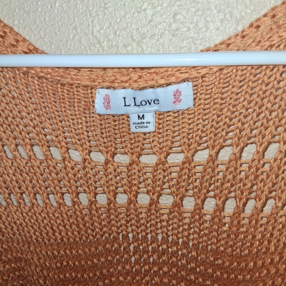 L Love Crochet Rust Colored Kimono Boho Oversized Festival M - Picture 6 of 6